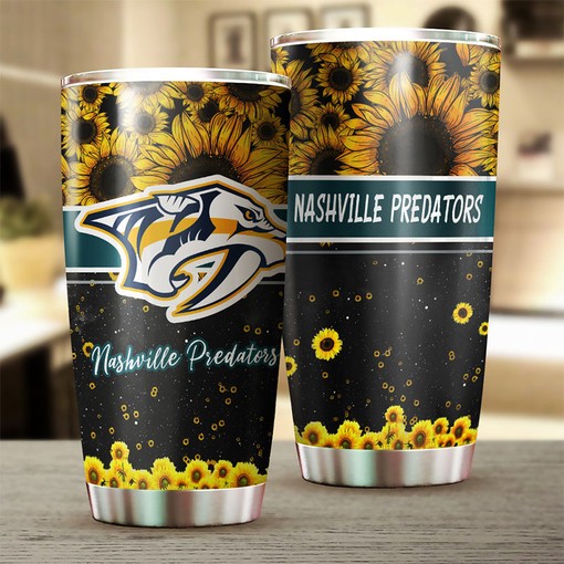 Nashville Predators NHL Tumbler Beautiful Sunflower NHL Tumbler Design for Fans, Perfect for Any Occasion - Image 2