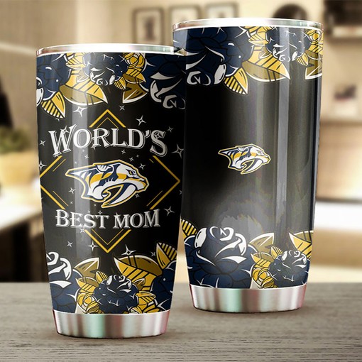 Nashville Predators NHL Tumbler NHL Logo World's Best Mom Tumbler, Perfect for Dedicated Fans with Tumbler Ideas - Image 2