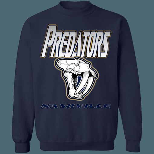 Nashville Predators SKULL Retro NHL Sweatshirt Hoodie for Hockey Lovers - Image 4