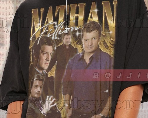 Nathan Fillion Vintage Shirt, Nathan Fillion Homage Tshirt, Nathan Fillion Fan Tees, Retro 90s Sweater, Movie Fans Gifts - Image 2