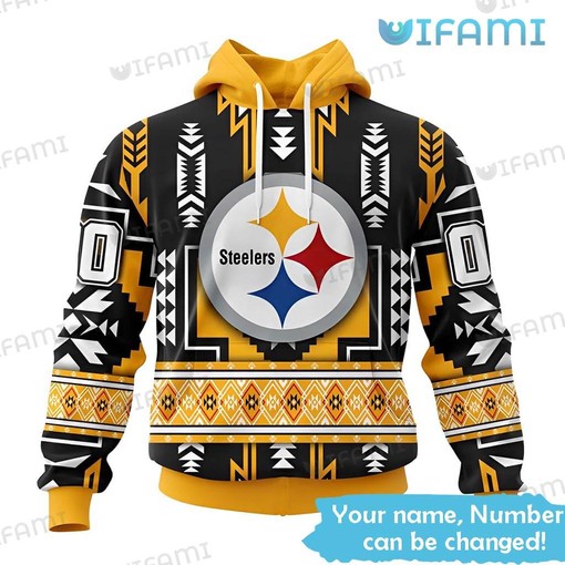 Native American Texture Logo - Custom Steelers All Over Print Hoodie with Unique Design