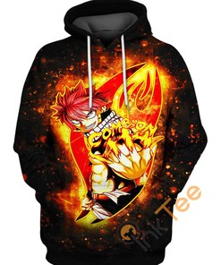 Natsu Fire Dragon's Roar Hoodie - 3D All Over Print Design with Quotes