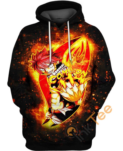 Natsu Fire Dragon's Roar Hoodie - 3D All Over Print Design with Quotes
