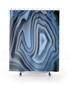 Natural Agate Slice Shower Curtain with Modern Style for Bathroom
