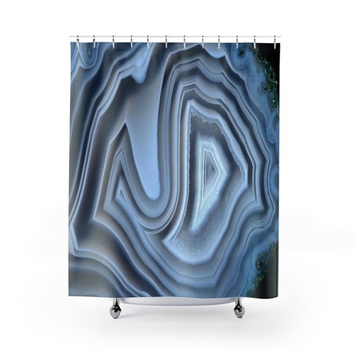 Natural Agate Slice Shower Curtain with Modern Style for Bathroom