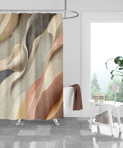 Natural Blowing Sand Abstract Shower Curtain for Elegant Beachy Decor