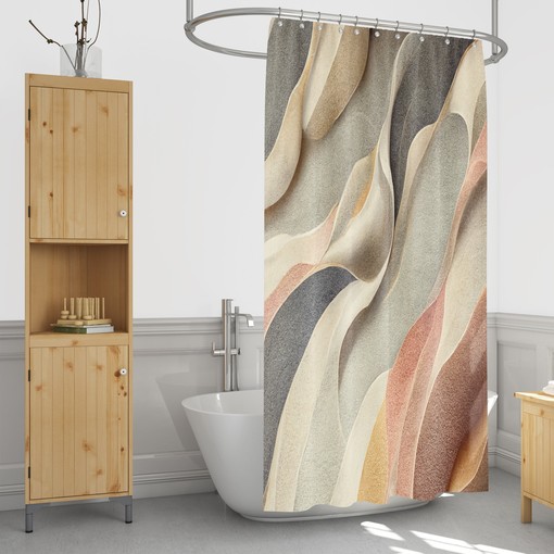 Natural Blowing Sand Abstract Shower Curtain for Elegant Beachy Decor - Image 2