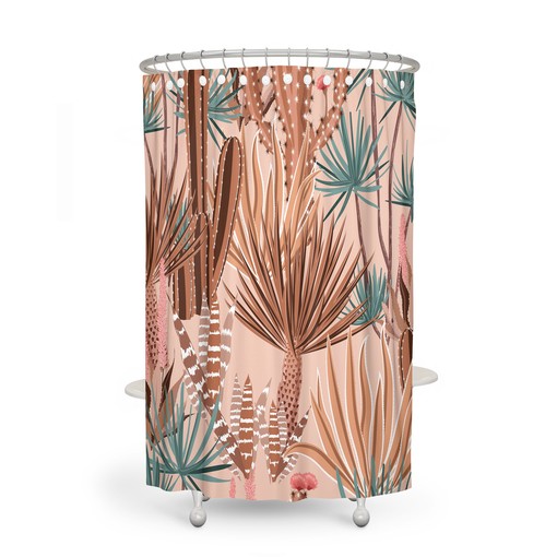 Natural Brown Botanical Shower Curtain Set - Bring Nature into Your Bathroom - Image 2