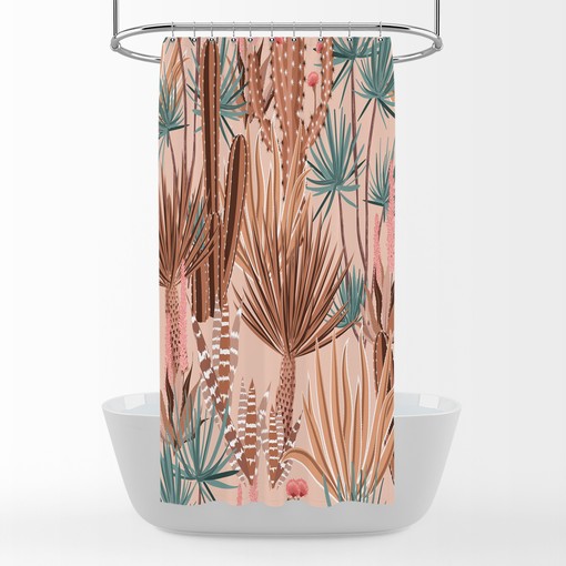 Natural Brown Botanical Shower Curtain Set - Bring Nature into Your Bathroom - Image 3