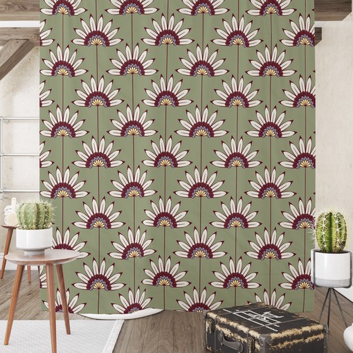 Natural Sage Floral Shower Curtain Set - Earthy Bath Set with Optional Towels and Mat for Relaxing Bathroom Decor