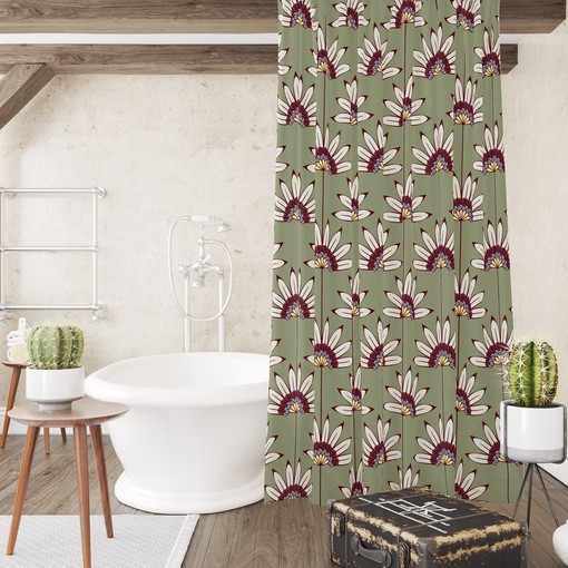 Natural Sage Floral Shower Curtain Set - Earthy Bath Set with Optional Towels and Mat for Relaxing Bathroom Decor - Image 2