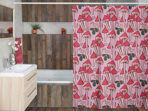 Nature Inspired Mushroom Shower Curtain, Groovy 60's 70's Hippie Bathroom Accessory, Retro and Eclectic - Image 4