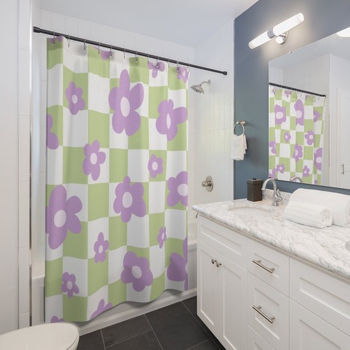 Nature Theme Modern Art Print Retro Shower Curtain: Perfect for Your Bathroom Decor - Image 2