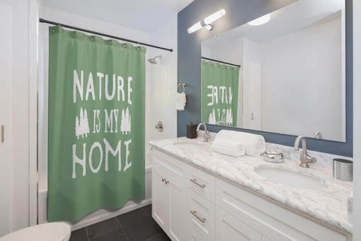 Nature is My Home Shower Curtain - Add a Serene Touch to Your Bath - Image 2