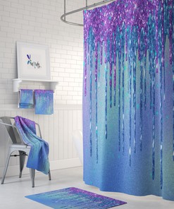 Nature-Inspired April Showers Bring May Flowers Shower Curtain with Bath Set for Whimsical Bathroom Decor