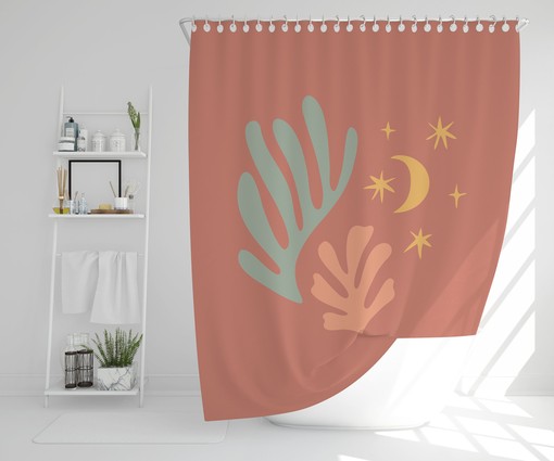 Nature-Inspired Matisse Shower Curtain - Eco-Friendly and Waterproof with Boho Flair and Hooks Included - Image 2