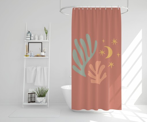Nature-Inspired Matisse Shower Curtain - Eco-Friendly and Waterproof with Boho Flair and Hooks Included - Image 3