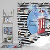 Nautical Personalized Lighthouse Shower Curtain Set for a Seaside Bathroom