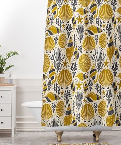 Nautical Sea Shell Shower Curtain with Beachy Vibes for Coastal Bathroom