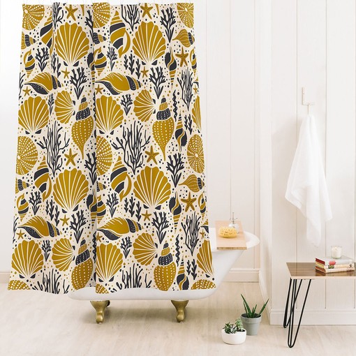 Nautical Sea Shell Shower Curtain with Beachy Vibes for Coastal Bathroom - Image 2