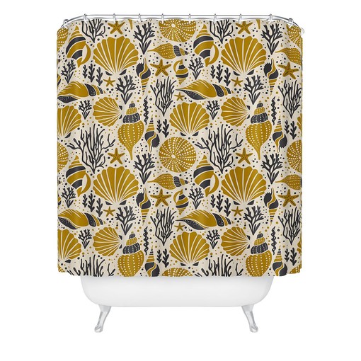 Nautical Sea Shell Shower Curtain with Beachy Vibes for Coastal Bathroom - Image 3