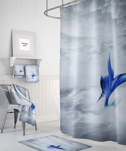 Nautical Vintage Mermaid Tail Beach Theme Shower Curtain for Bathroom Decor | vintage shower curtains