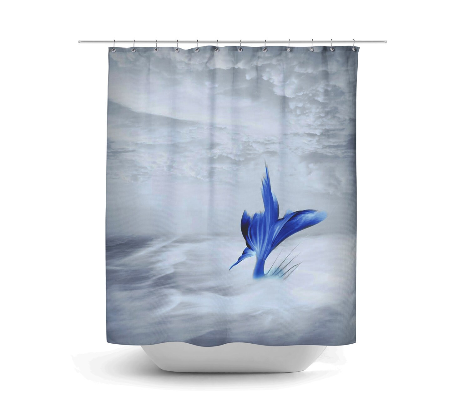 Nautical Vintage Mermaid Tail Beach Theme Shower Curtain for Bathroom Decor | vintage shower curtains - Image 4