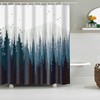 Navy Blue Vintage Pine Trees Forest Shower Curtain