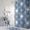 Navy Blue and White Striped Shower Curtain | Nautical Bathroom Decor | Designer Shower Curtains