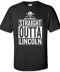 Nebraska Cornhusker Blackshirts Football T-Shirt, Straight Outta Lincoln, NCAA Gist Fans Apparel