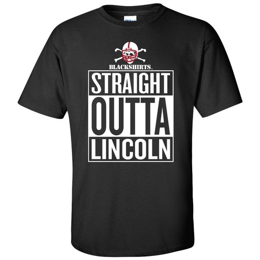 Nebraska Cornhusker Blackshirts Football T-Shirt, Straight Outta Lincoln, NCAA Gist Fans Apparel