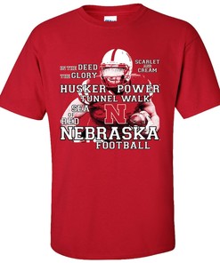 Nebraska Cornhuskers Shirt Football Traditions Tee with University Logo NCAA Shirts for Men