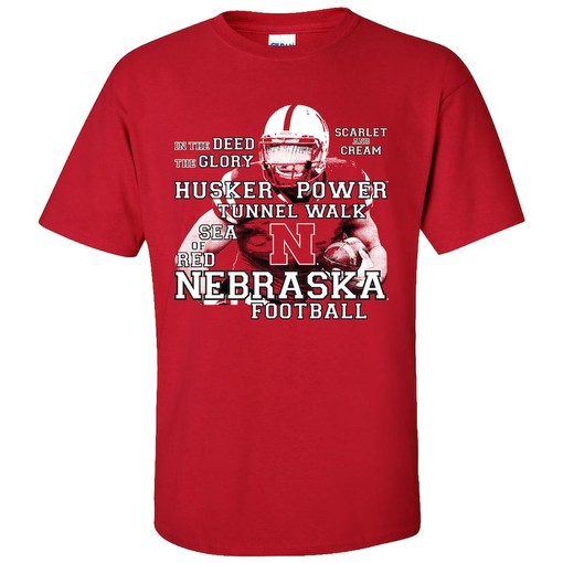 Nebraska Cornhuskers Shirt Football Traditions Tee with University Logo NCAA Shirts for Men