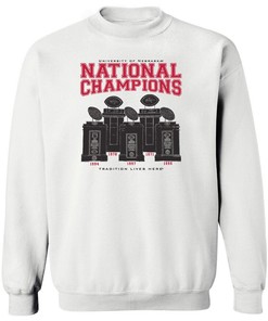 Nebraska Cornhuskers Sweatshirt Hoodie All Sizes NCAA Shirt - 5 National Championship Trophies Nebraska Crew Neck