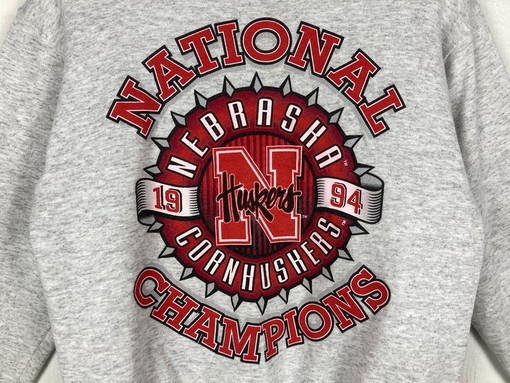 Nebraska Huskers 1994 Football Pullover Sweatshirt Hoodie (State University Shirt) - Image 2