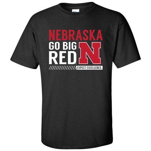 Nebraska Huskers Shirt Expect Excellence Football Tee with Cornhusker Details - NCAA Shirts for Men