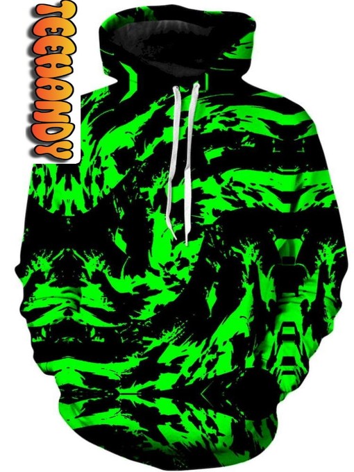 Neon Graffiti Paint Splatter Unisex All Over Print 3D Hoodie with Graffiti Design