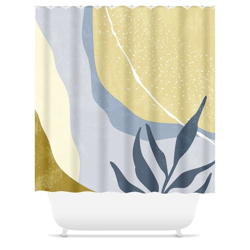 Neutral Tone Abstract Shower Curtain - Mid Century Modern Design for Contemporary Bathroom Decor - Image 3