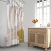 Neutral Tone Scandinavian Abstract Shower Curtain - Mid Century Modern Design for Contemporary Bathroom Decor