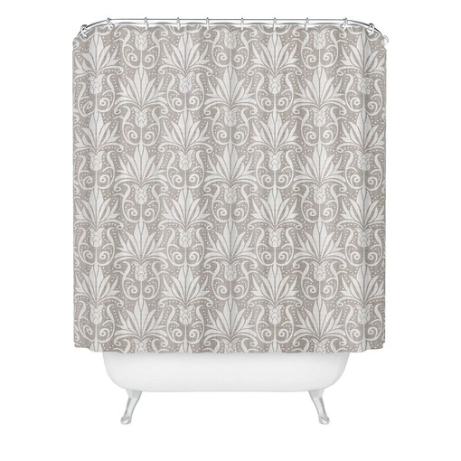 Neutral Traditional Shower Curtain in Beige Color for Classic Bathroom Decor - Image 2
