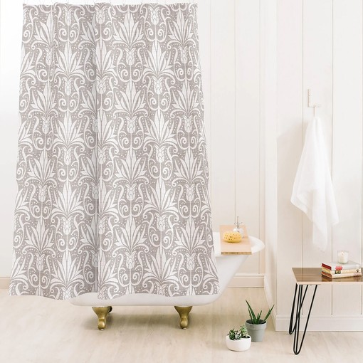 Neutral Traditional Shower Curtain in Beige Color for Classic Bathroom Decor - Image 3