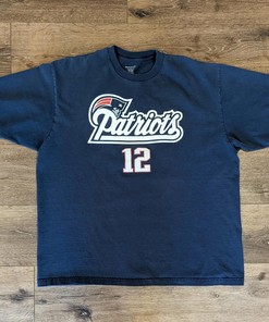 New England Patriots Tom Brady No. 12 Vintage Hoodie Sweatshirt for Fans