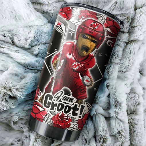 New Jersey Devils NHL Tumbler - I Am Groot Tumbler with Comic Quote for Superhero Fans - G Fanatics