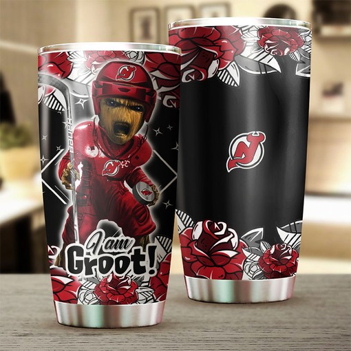 New Jersey Devils NHL Tumbler - I Am Groot Tumbler with Comic Quote for Superhero Fans - G Fanatics - Image 2