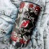 New Jersey Devils NHL Tumbler - World's Best Mom Tumbler with Beautiful Flower Design for Hockey Moms - G Fanatics