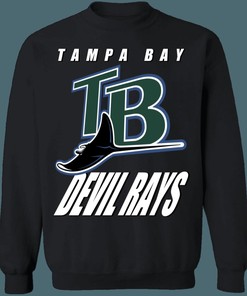 New Vintage Style Tampa Bay Devil Rays MLB Crewneck Sweatshirt Hoodie Shirt for MLB Fans