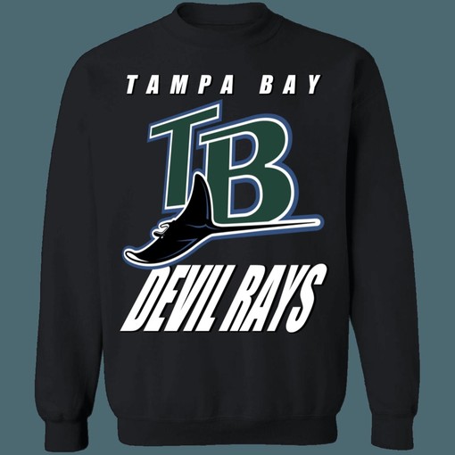 New Vintage Style Tampa Bay Devil Rays MLB Crewneck Sweatshirt Hoodie Shirt for MLB Fans