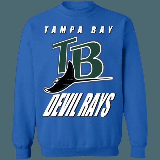 New Vintage Style Tampa Bay Devil Rays MLB Crewneck Sweatshirt Hoodie Shirt for MLB Fans - Image 2