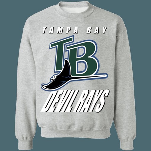 New Vintage Style Tampa Bay Devil Rays MLB Crewneck Sweatshirt Hoodie Shirt for MLB Fans - Image 3