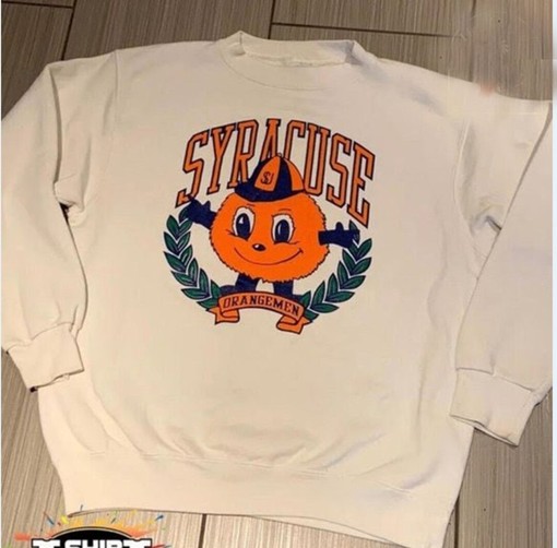 New Vintage Syracuse Orange Basketball Sweatshirt Featuring NCAA and Football